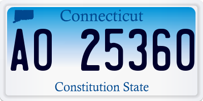 CT license plate AO25360