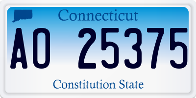 CT license plate AO25375