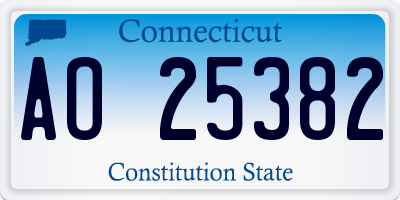 CT license plate AO25382