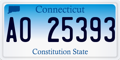CT license plate AO25393