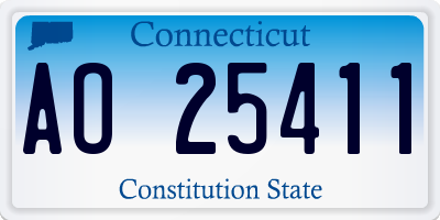 CT license plate AO25411