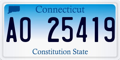 CT license plate AO25419