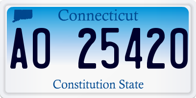 CT license plate AO25420