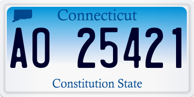 CT license plate AO25421