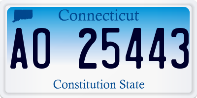 CT license plate AO25443