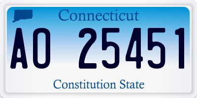 CT license plate AO25451