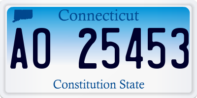 CT license plate AO25453
