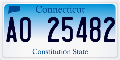 CT license plate AO25482