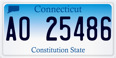 CT license plate AO25486