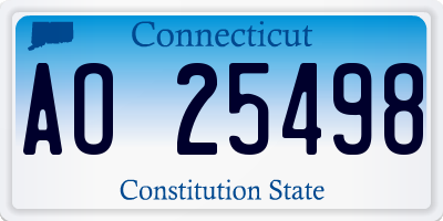 CT license plate AO25498