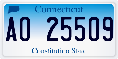 CT license plate AO25509