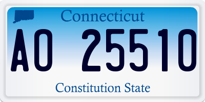 CT license plate AO25510