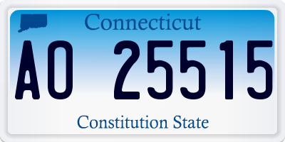 CT license plate AO25515