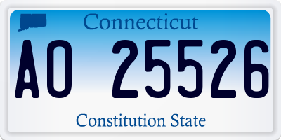 CT license plate AO25526