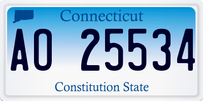 CT license plate AO25534