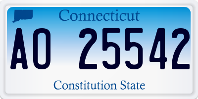 CT license plate AO25542