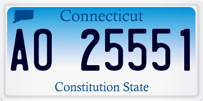 CT license plate AO25551