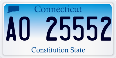 CT license plate AO25552