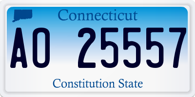 CT license plate AO25557