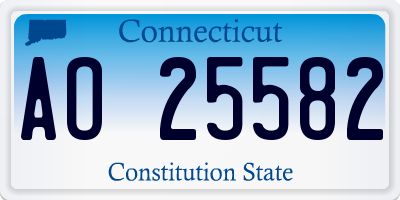 CT license plate AO25582