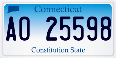 CT license plate AO25598