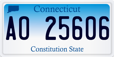 CT license plate AO25606