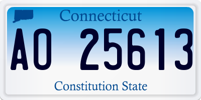 CT license plate AO25613