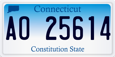 CT license plate AO25614
