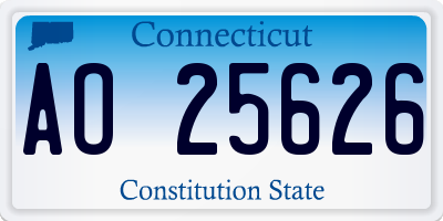 CT license plate AO25626