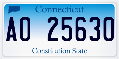 CT license plate AO25630