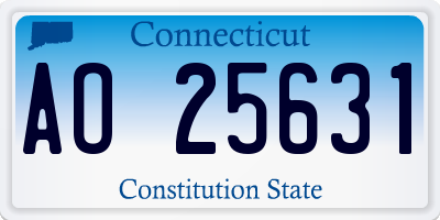 CT license plate AO25631