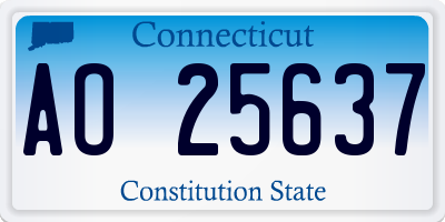 CT license plate AO25637