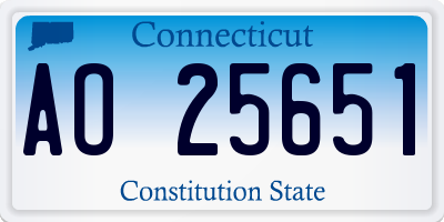 CT license plate AO25651