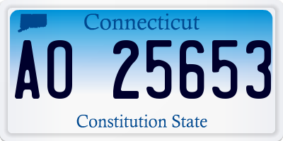 CT license plate AO25653