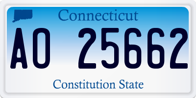 CT license plate AO25662