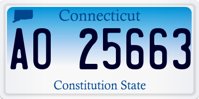 CT license plate AO25663