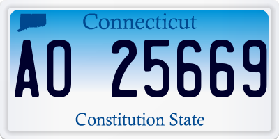 CT license plate AO25669