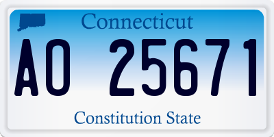 CT license plate AO25671