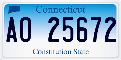 CT license plate AO25672