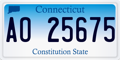 CT license plate AO25675