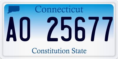 CT license plate AO25677