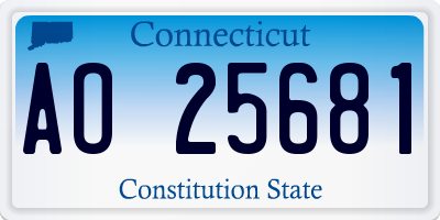 CT license plate AO25681