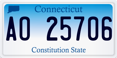 CT license plate AO25706