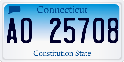 CT license plate AO25708