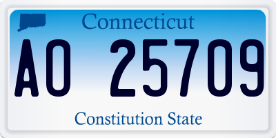 CT license plate AO25709
