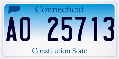 CT license plate AO25713