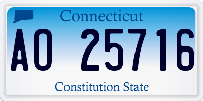 CT license plate AO25716