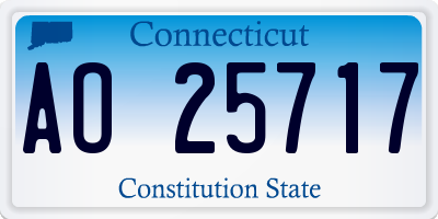 CT license plate AO25717