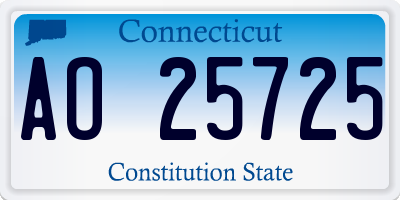 CT license plate AO25725
