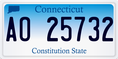 CT license plate AO25732